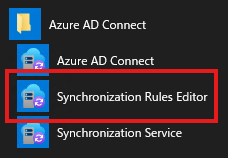 スタートメニューからSynchronization Rules Editorを起動する