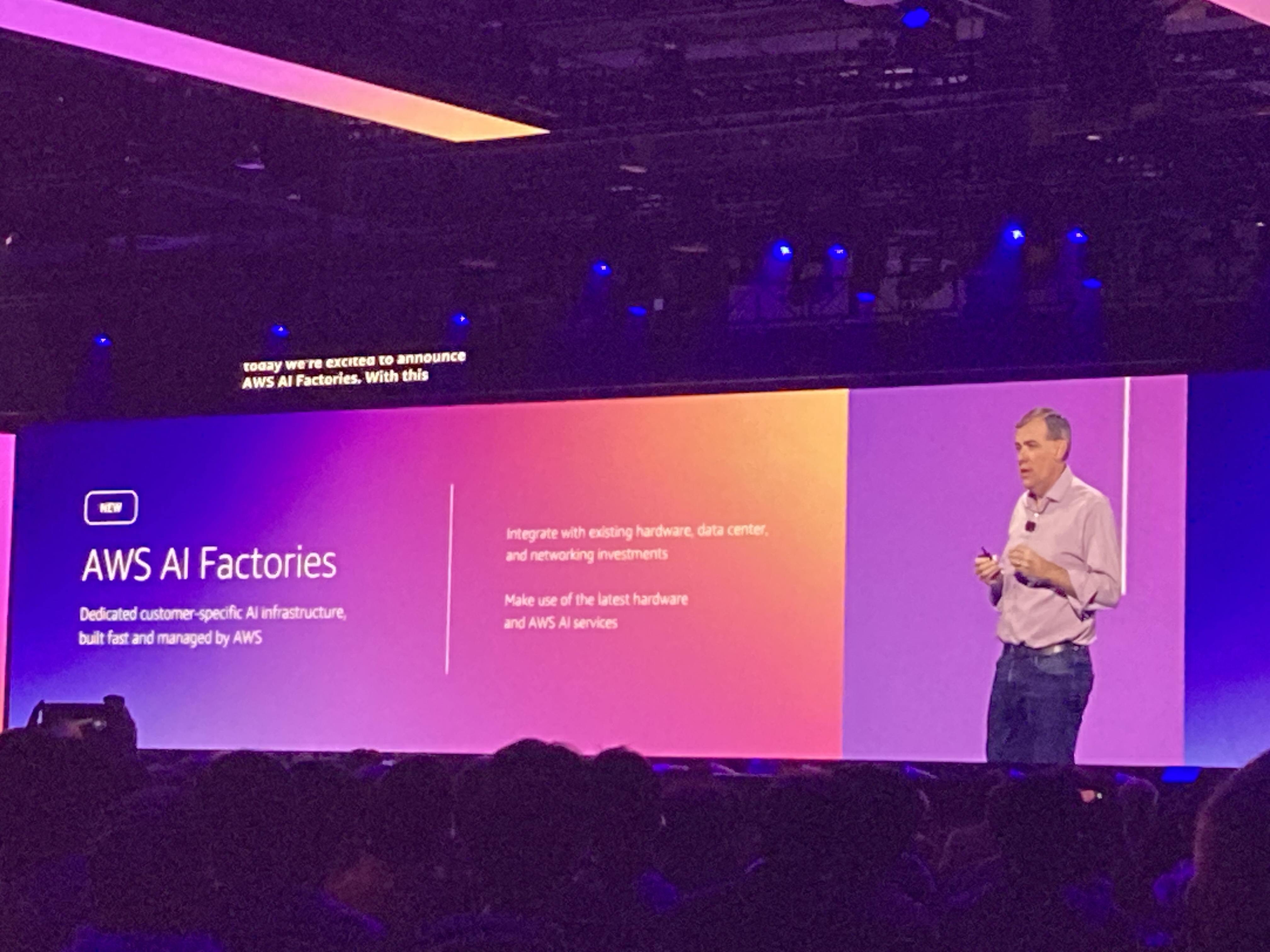 AWS AI Factoriesの発表スライドとCEOマット・ガーマン氏