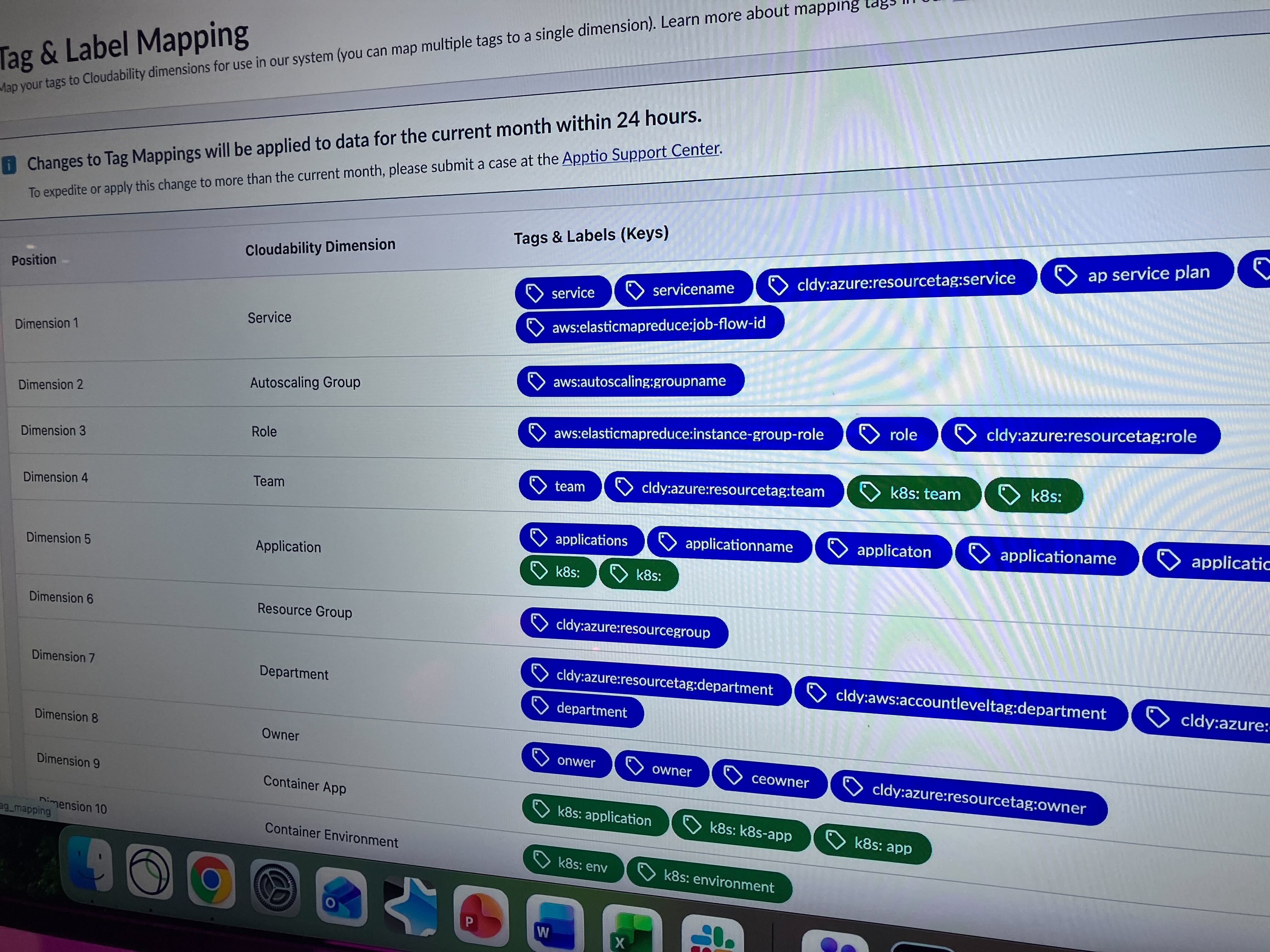 Tag Mappingの設定画面