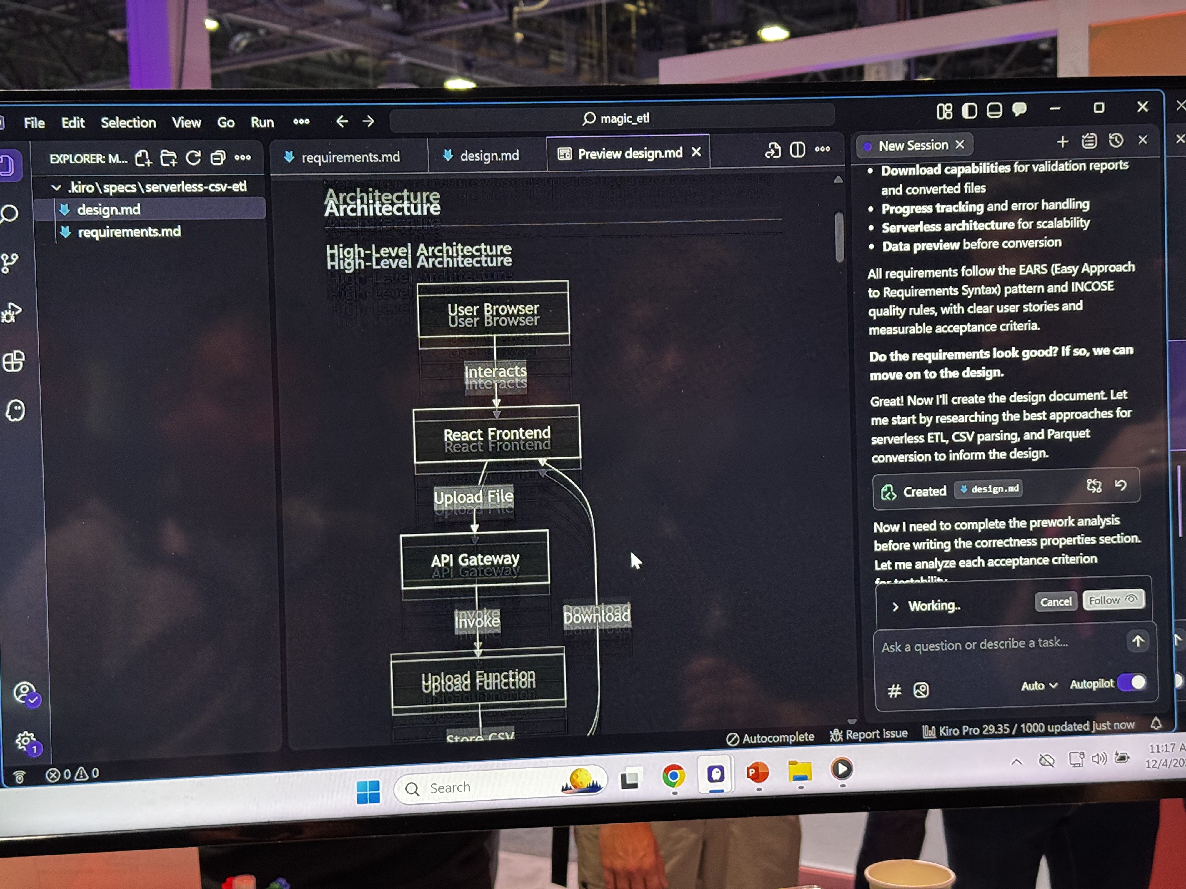 Kiroが生成したハイレベルアーキテクチャ図
