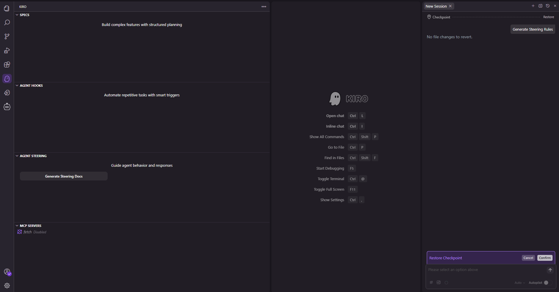 Kiro Agent Steering画面