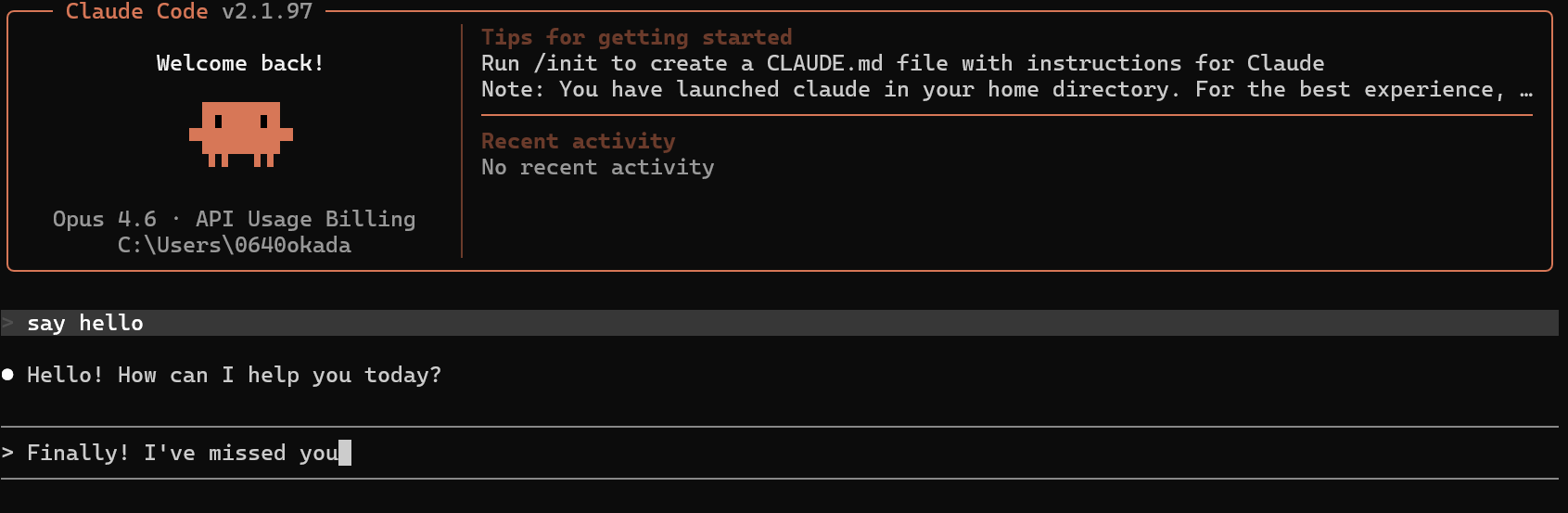 Claude Codeへの接続確認画面