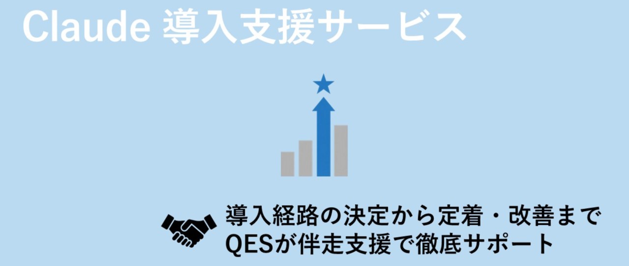 Claude 導入支援サービス:導入経路の決定から定着・改善まで、QES が伴走支援で徹底サポート